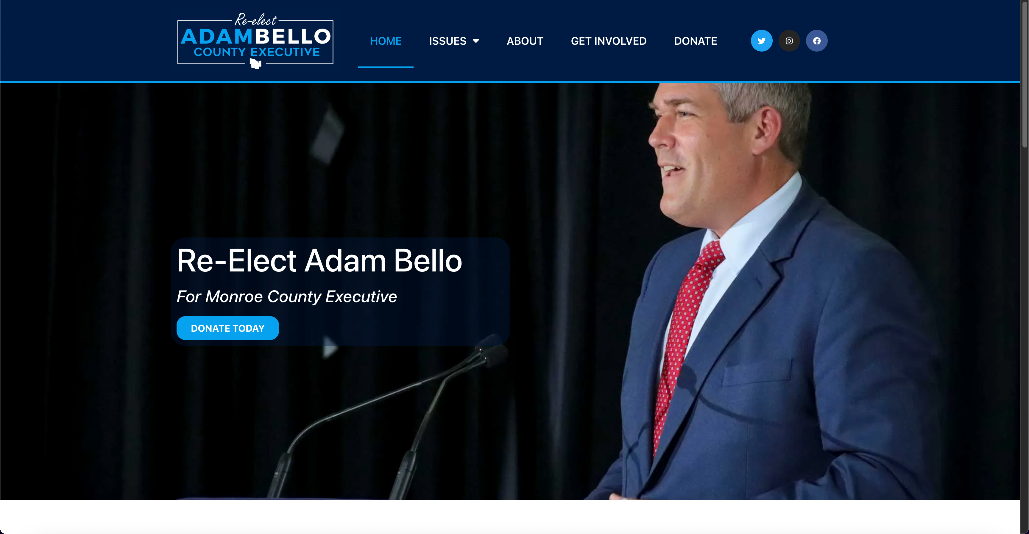 Adam Bello for Monroe County Executive campaign website
