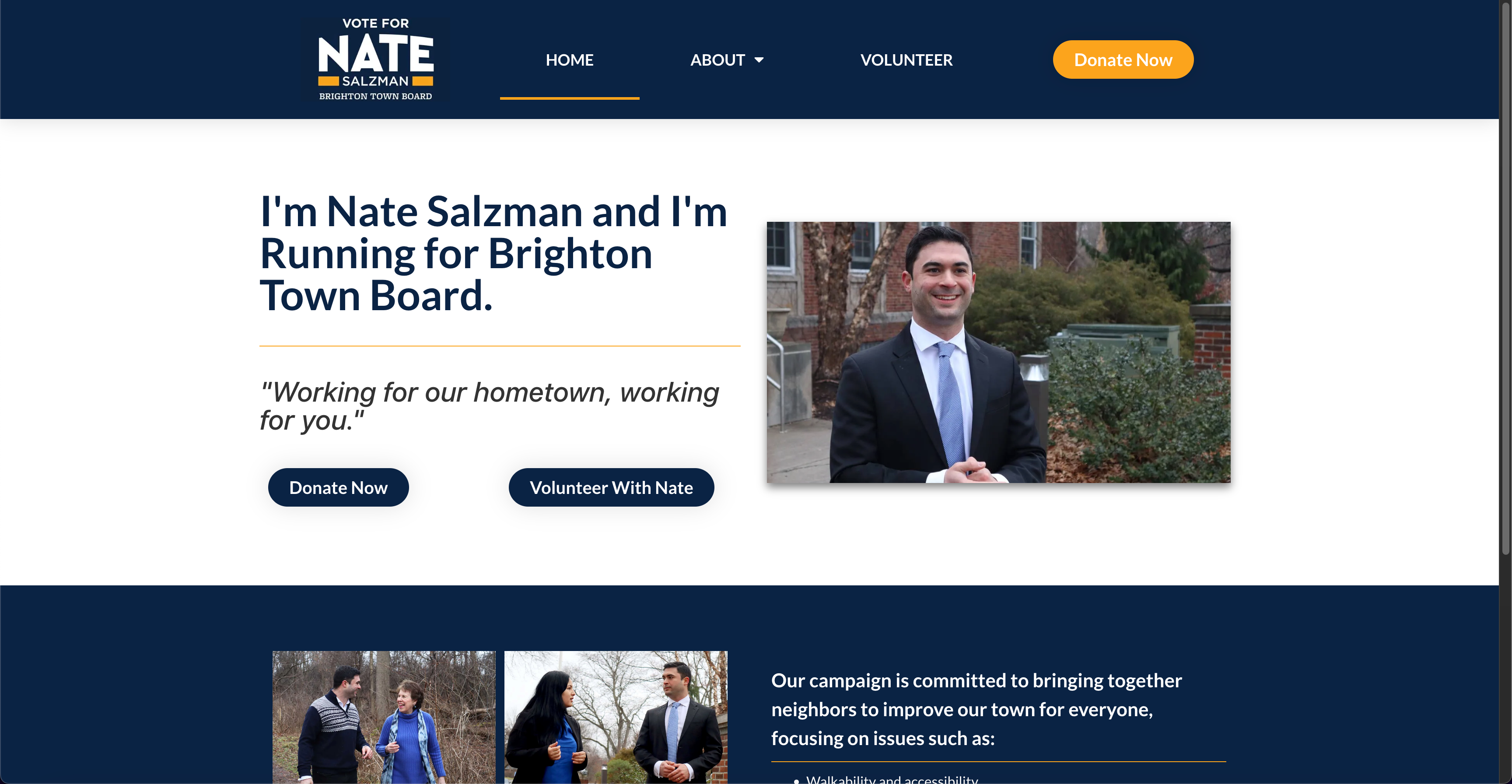 Nate Salzman for Brighton Town Board campaign website